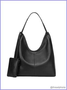Large Slouchy Hobo Shoulder Bag PU Leather Handbag for Work Travel